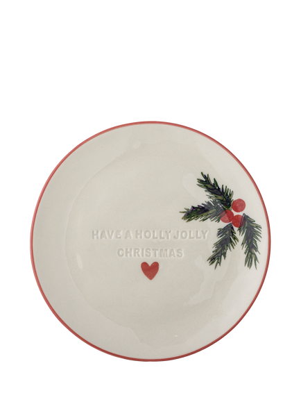 Bloomingville Jovida Christmas Stoneware Small Plate, 16cm, Beige, White