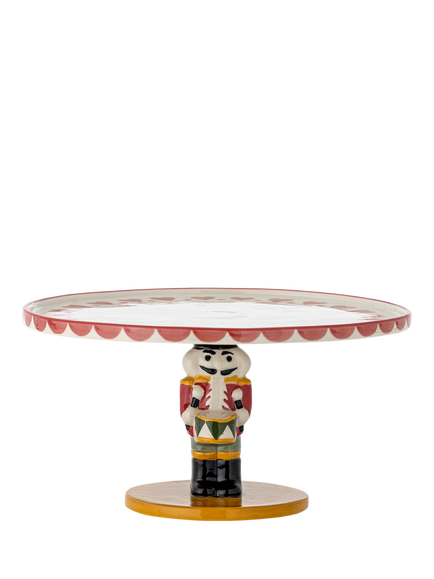 Bloomingville Jolly Christmas Stoneware Cake Stand, 20cm, Beige - view 2, White