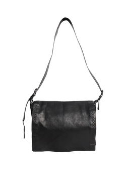 Pre-loved Bottega Veneta Leather Messenger Bag, Black - view 2, Black