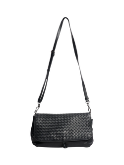 Pre-loved Bottega Veneta Intrecciato Messenger Bag, Black - view 2, Black