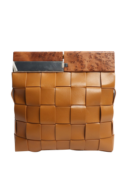 Pre-loved Bottega Veneta Woven Leather Clutch Bag, Tan, Tan
