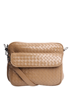 Pre-loved Bottega Veneta Interwoven Camera Bag, Brown, Brown