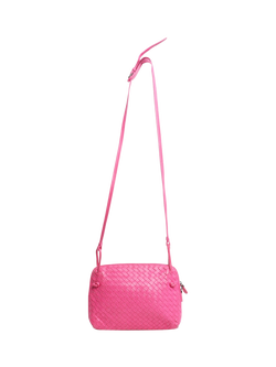 Pre-loved Bottega Veneta Intrecciato Leather Shoulder Bag, Pink - view 2, Pink