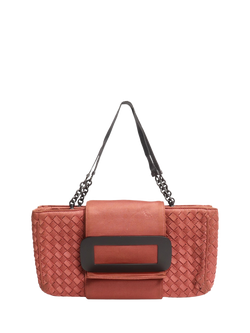 Pre-loved Bottega Veneta Intrecciato Canvas Shoulder Bag, Pink - view 2, Pink