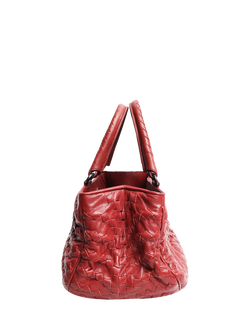 Pre-loved Bottega Veneta Intrecciato Leather Top Handle Bag, Red - view 2, Red