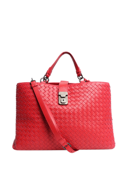 Pre-loved Bottega Veneta Intrecciato Leather Bag, Red, Red