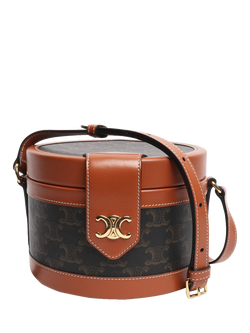 Pre-loved CELINE Tambour Shoulder Bag, Brown, Brown