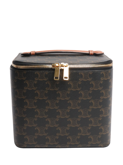 Pre-loved CELINE Brown Square Vanity Case, Brown, Brown