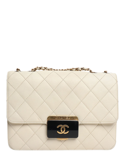 Pre-loved CHANEL 2016 Beauty Lock Flap Bag, Cream, Cream