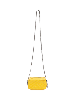 Pre-loved CHANEL 2014 Small Coco Boy Lambskin Quilted Camera Bag, Yellow - view 2, Yellow