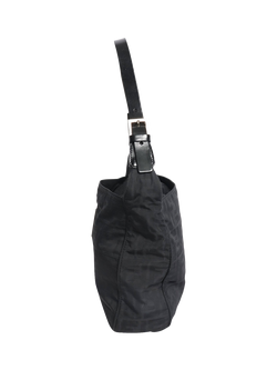 Pre-loved Fendi Vintage Zucca Shoulder Silver Hardware Bag, Black - view 2, Black