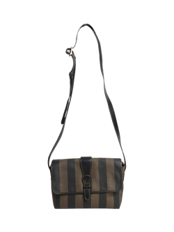 Pre-loved Fendi Penguin Striped Shoulder Bag, Brown - view 2, Brown
