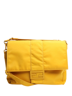 Pre-loved Fendi Econyl Nylon Baguette Crossbody Bag, Yellow, Yellow