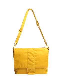 Pre-loved Fendi Econyl Nylon Baguette Crossbody Bag, Yellow - view 2, Yellow