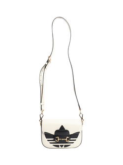 Pre-loved GUCCI Horsebit 1955 Shoulder Bag, White/Black - view 2, White/Black