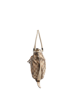 Pre-loved GUCCI Bronze Bella Ribbon Tassel Tote Bag, Brown - view 2, Brown