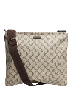 Pre-loved GUCCI GG Supreme Shoulder Bag, Brown, Brown