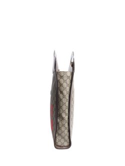 Pre-loved GUCCI Tiger Web Stripe Tote Bag, Brown - view 2, Brown