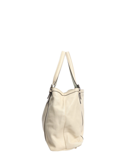 Pre-loved GUCCI Interlocking G Leather Tote Bag, Cream - view 2, Cream
