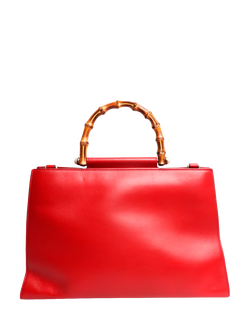 Pre-loved GUCCI Bamboo Top Handle Bag, Red, Red