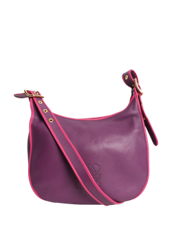 Pre-loved LOEWE Leather Shoulder Bag, Purple, Purple