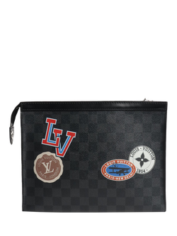 Pre-loved Louis Vuitton 2017 Damier Graphite Motif Pouch, Black - view 2, Black