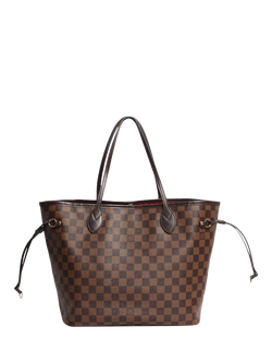 Pre-loved Louis Vuitton 2013 Damier Ebene Neverfull MM Tote Bag, Brown, Brown