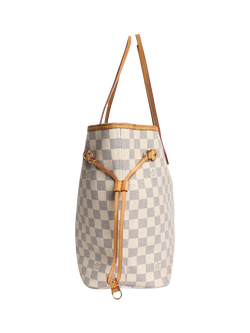 Pre-loved Louis Vuitton 2012 Damier Azur Neverfull MM Tote, Cream - view 2, Cream