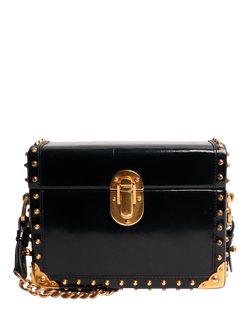 Pre-loved Prada Black Treasure Trunk Box With Gold Hardware Bag, Black, Black