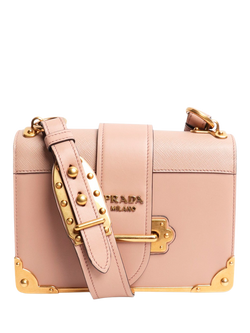 Pre-loved Prada Blush Cahier Leather Shoulder Bag, Neutral, Neutral