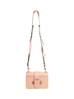 Pre-loved Prada Blush Cahier Leather Shoulder Bag, Neutral - view 2, Neutral
