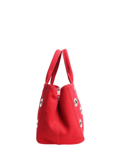 Pre-loved Prada Red Canvas Eyelet 2-Way Tote Bag, Red - view 2, Red