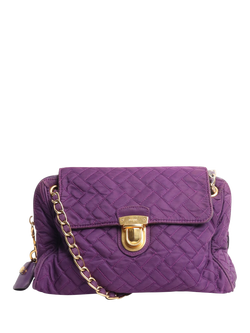 Pre-loved Prada Purple Quilted Tessuto Shoulder Bag, Purple, Purple