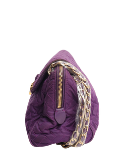 Pre-loved Prada Purple Quilted Tessuto Shoulder Bag, Purple - view 2, Purple
