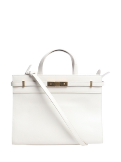 Pre-loved SAINT LAURENT Manhattan Leather Tote Bag, Cream, Cream