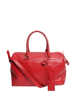 Pre-loved SAINT LAURENT Leather Duffle Bag, Red, Red