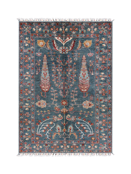 Gooch Luxury Pictorial Grove Hand Knotted Pure Wool Rug, Green