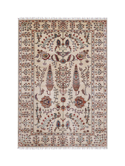Gooch Luxury Pictorial Grove Hand Knotted Pure Wool Rug, Ivory