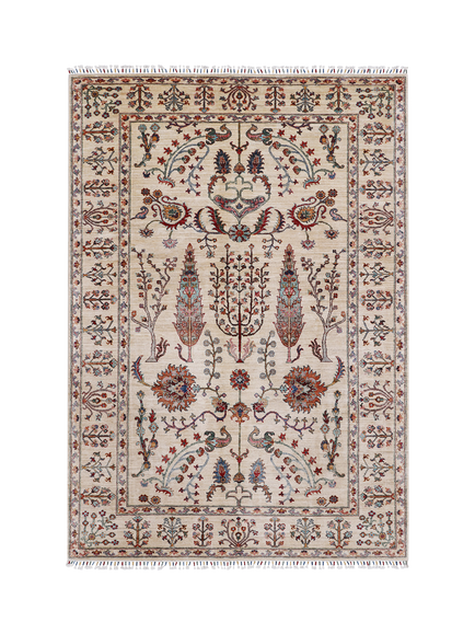 Gooch Luxury Pictorial Grove Hand Knotted Pure Wool Rug, Ivory