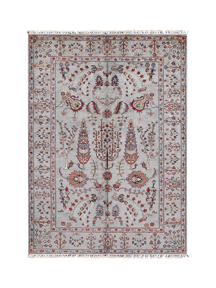 Gooch Luxury Pictorial Grove Hand Knotted Pure Wool Rug, Grey