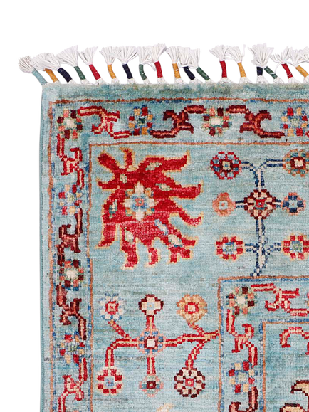 Gooch Luxury Sultani Majestic Hand Knotted Pure Wool Rug - view 2, Aqua