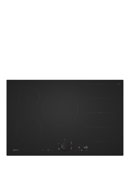 Neff N90 T68NUV4A0 80cm Flex Induction Hob with Twist Pad, Matt Black, Matt Black