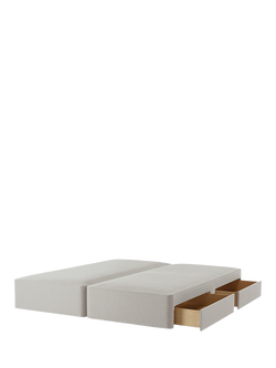 John Lewis OUTLET Pocket Sprung 4 Drawer Divan Base, Super King Size, Like New, Cotton Effect Grey, Grey