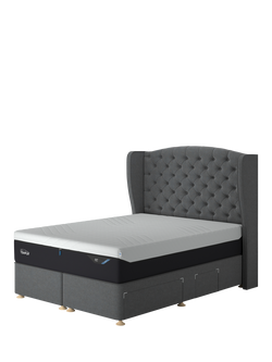 TEMPUR® OUTLET Suffolk Continental 4 Drawer Divan Base, King Size, Like New, Dark Grey, Dark Grey