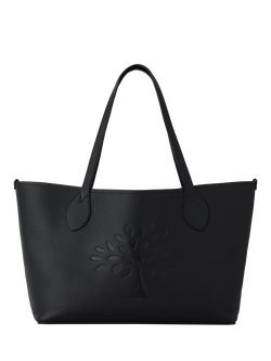 Mulberry Leather Twin Handle Tree Tote Bag, Black