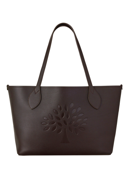 Mulberry Leather Twin Handle Tree Tote Bag, Ebony