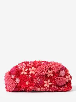 Mint Velvet Beaded Clutch Bag, Pink Multi Pink, Pink Multi Pink