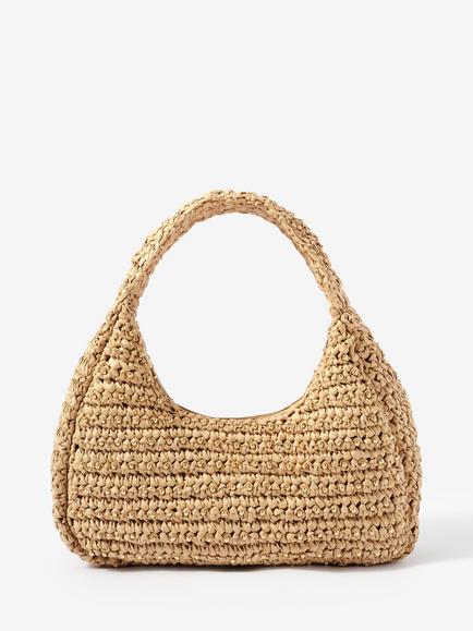 Mint Velvet Woven Beaded Bag, Natural Natural, Natural Natural