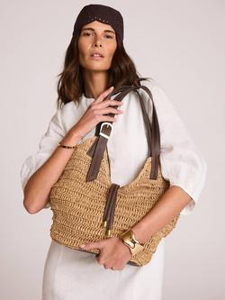 Mint Velvet Esme Woven Bucket Bag, Natural Natural - view 2, Natural Natural