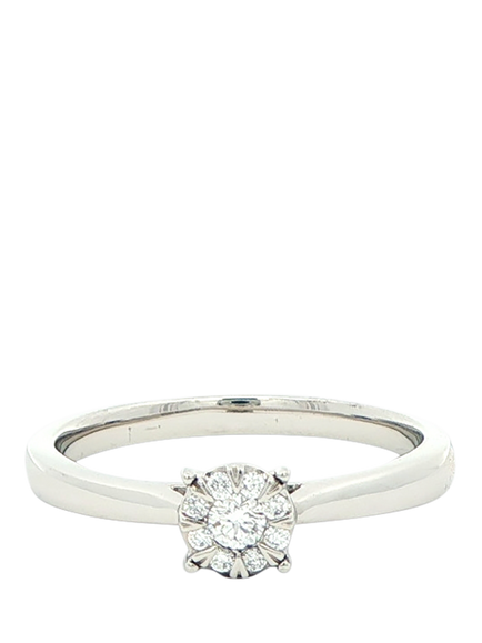 E.W Adams Platinum Diamond Cluster Ring, M, Silver